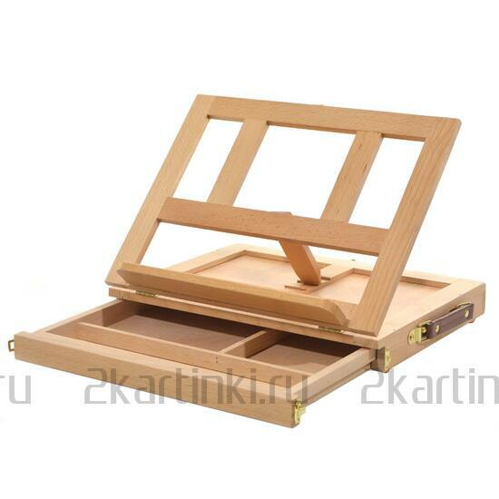 Тип товара Мольберт этюдник (этюдный ящик) настольный 30 см, хлопушка с выдвижным ящиком, бук