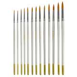 Тип товара Набор круглых нейлоновых кистей для рисования «Две картинки» (12 шт.) белые