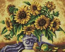 Большой букет подсолнухов