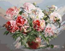 Цветы в глиняной вазе