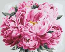 Пышный букет розовых пионов