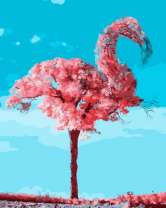 Цветущая сакура в виде фламинго