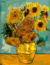 Подсолнухи в желтой вазе