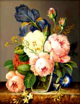 Букет пионов и ириса