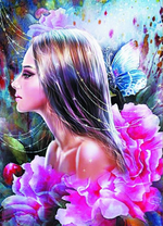 Нежная девушка в цветочном платье