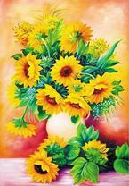 Букет с декоративными подсолнухами