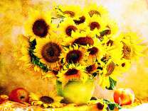 Букет цветущих подсолнухов