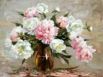 Букет растрепанных пионов