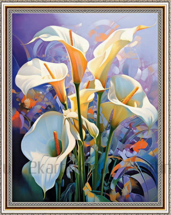 Алмазная мозаика 40x50 Шикарные белые каллы