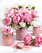 Букет пионов и сердечко